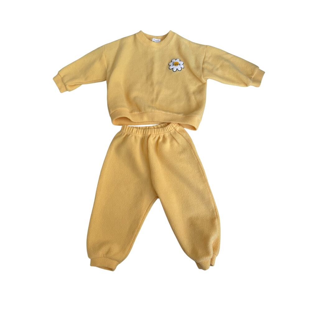 Blackbean Baby Yellow Separates Blóm Sweatsuit Size S